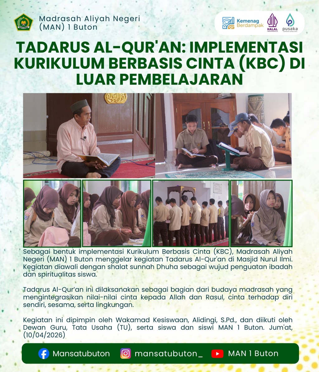 TADARUS AL-QUR'AN: IMPLEMENTASI KURIKULUM BERBASIS CINTA (KBC) DI LUAR PEMBELAJARAN