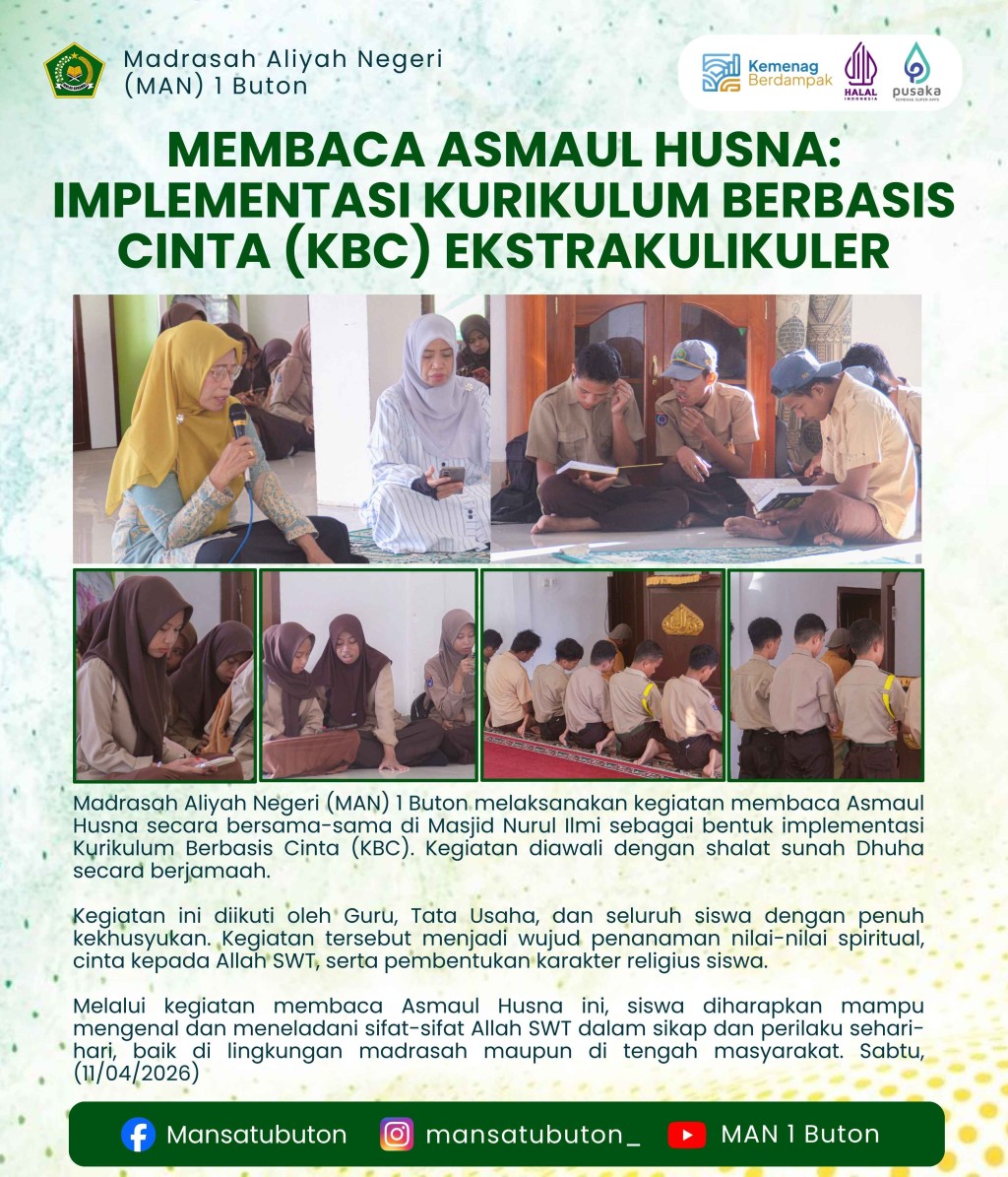 MEMBACA ASMAUL HUSNA: IMPLEMENTASI KURIKULUM BERBASIS CINTA (KBC) EKSTRAKULIKULER