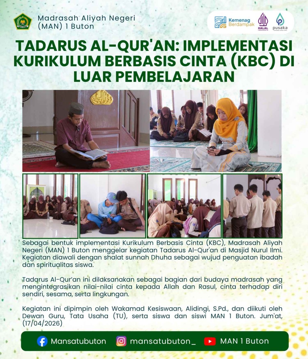 Tadarus Al-Qur'an: Implementasi Kurikulum Berbasis Cinta (KBC) Esktrakurikuler