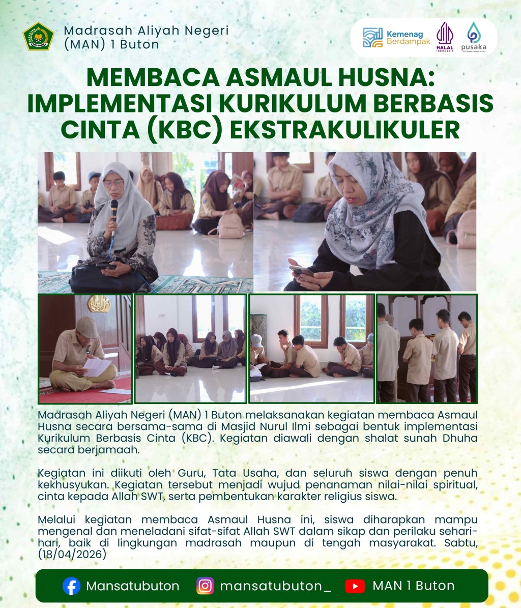 Membaca Asmaul Husna Sebagai Implementasi Kurikulum Berbasis Cinta (KBC) Ekstrakulikuler 