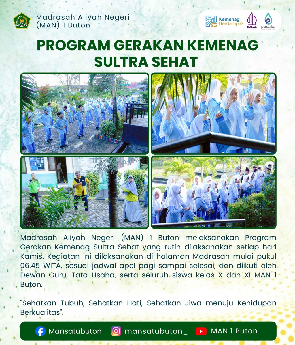 PROGRAM GERAKAN KEMENTERIAN AGAMA SULAWESI TENGGARA SEHAT 