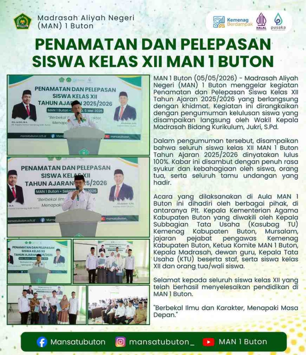 PENAMATAN DAN PELEPASAN SISWA KELAS XII TAHUN AJARAN 2025/2026
