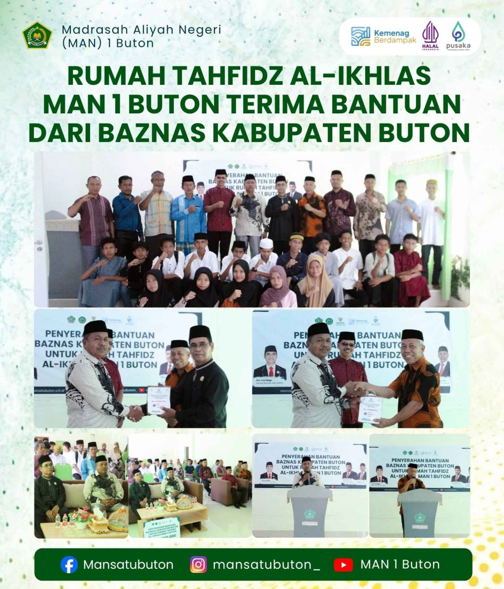 Rumah Tahfidz Al-Ikhlas MAN 1 Buton Terima Bantuan dari Baznas Kabupaten Buton